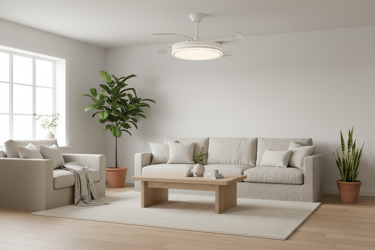 Ventilador en ambiente acogedor