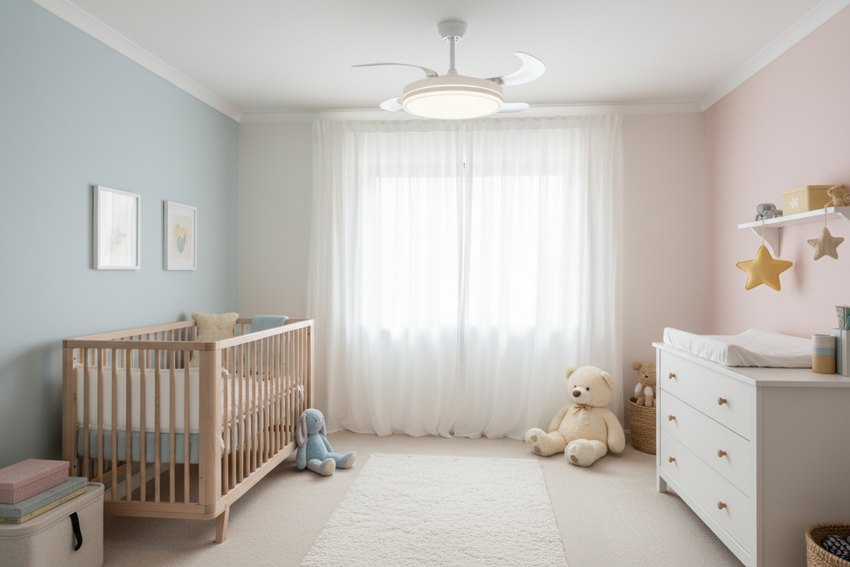 Ventilador en habitación de bebé